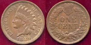 1889 1C INDIAN HEAD SMALL CENT++ ǍD IWi̐Fƕ\ʂ͎኱~g