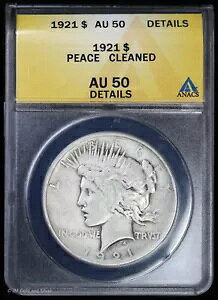 1921-P $1 Peace Silver Dollar ANACS AU 50 �ڍ� |�n�C�����[�t