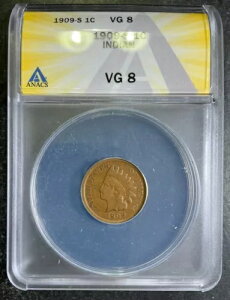 ANACS VG8 1909-S �C���f�B�A�� �Z���g ���A �^�t �L�[ �T���t�����V�X�R ���t�F��R�C�� A0