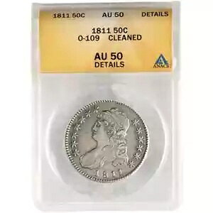 1811 �L���b�v�h �o�X�g �n�[�t�_���[ O-109 - ANACS AU50 �ڍ׃N���[�j���O�ς�