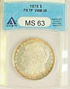 1878 7/8 �e�[�� �t�F�U�[ VAM-38 ���[�K�� �V���o�[ �_���[�AANACS MS63�B���������B