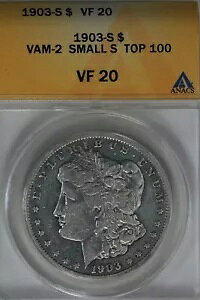 1903-S $1 VAM-2 SMALL S TOP 100 VF20 ANACS ���[�K�� �V���o�[ �_���[ $1