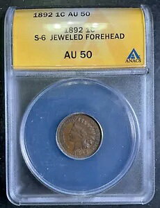 ANACS AU50 1892 CfBA wbh Zg FS-302 Xm[ 6 S6 WGz ~g G[ A8