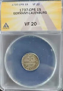 1737 GERMAN STATES LAUENBURG 1 VO ANACS VF20 ŃO[hAbvꂽ΂̃AeB[NRC