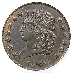 1826 C-1 ANACS AU 58 �N���V�b�N �w�b�h �n�[�t�Z���g �R�C�� 1/2c
