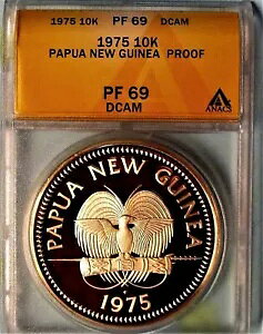 ���A�I 1975 10K (KINA) ANACS PF 69 DCAM �p�v�A�j���[�M�j�A �v���[�t!�g�b�v�|�b�v�I .925 SLV
