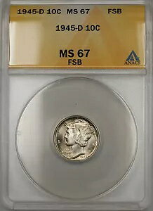 1945-D Vo[ }[L[ _C 10C ANACS MS-67 t Xvbg oh (Cg g[jO 11)