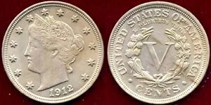 1912 5C NO -WELL STRUCK WITH FULL CENTER-MINT LUSTER �I���W�i���J���[ & �\�� BU