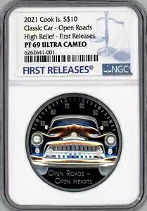2021 �N�b�N���� �N���V�b�N �J�[ �I�[�v�� ���[�h 2�I���X �V���o�[ �R�C�� NGC PF69 ULTRA CAMEO FR