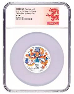 2024 �I�[�X�g�����A ���i�[ �h���S�� 2 �I���X �V���o�[ �J���[���R�C�� NGC MS70 ���񃊃��[�X