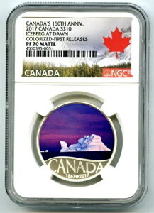 2017 $10 �J�i�_ 150 �Ԗڂ̃V���o�[ �v���[�t NGC PF70 ICEBERG AT Dawn ���񃊃��[�X