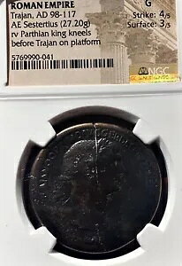 gkX AE ZXeeBEX REX PARTHiS DATVS AD 114-117 p^}XpeX NGC G 4/5 3/5