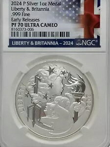 2024 ���o�e�B & �u���^�j�A �V���o�[ ���_�� PF70 NGC �E���g�� �J���I �A�[���[ �����[�X #1264