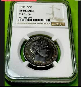 1898-P �o�[�o�[ �V���o�[ 50c �n�[�t�_���[-NGC VF �ڍ�* ���������F*