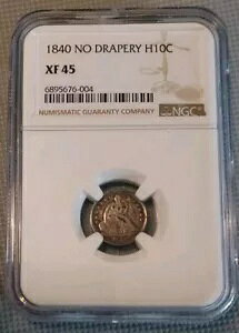 Nice 1840 No Drapery Liberty Seated Half Dime H10C NGC XF45