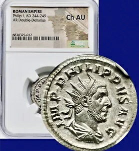 �Ñネ�[�}��݃t�B���b�v 1 �� 244-249 AD AR �_�u�� �f�i���E�X NGC Choice AU