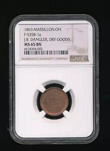 1863 �}�V���� �I�n�C�I�B F-535B-1a J.B. �_���O���[ �h���C �O�b�Y NGC MS 65 BN wd2