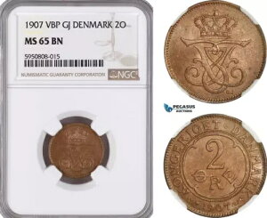 AG725�A�f���}�[�N�A�t���f���b�N 8 ���A2 Ore 1907 VBP�A�R�y���n�[�Q���ANGC MS65BN�A�|�b�v 3/0
