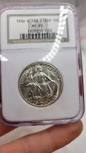 1936-D San Diego 50C Graded MS65 By Ngc Nice Eye Apeal