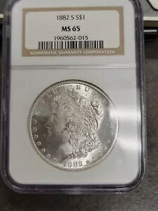 1882-S ���[�K�� �V���o�[ �_���[ NGC MS65 �z���C�g