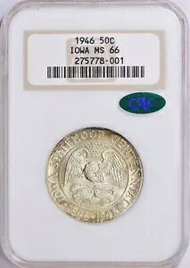 1946 �A�C�I���L�O�n�[�t�_���[ NGC MS66 (CAC �O���[��) OH �g�[�� PQ