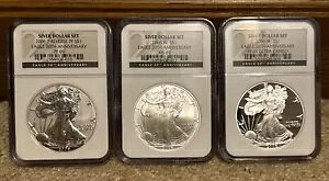 2006 �A�����J�� �V���o�[ �C�[�O�� 20 ���N�L�O 3 �R�C�� �Z�b�g $1 NGC PF69 MS69 Rev PF69
