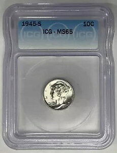 1945-S �}�[�L�����[ �_�C�� 10c �R�C�� ICG MS 65 (6) D