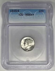 1945-S }[L[ _C 10c RC ICG MS 64 + (6) A