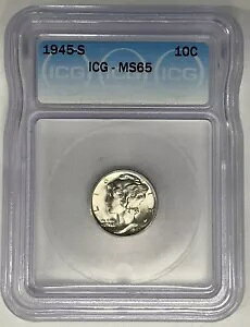 1945-S }[L[ _C 10c RC ICG MS 65 (13) A