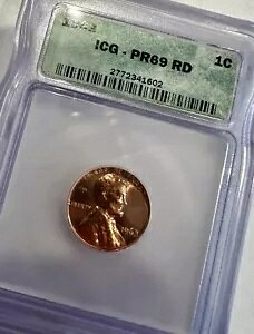 1963 �v���[�t �����J�[�� 1c �������A�� ~ ICG PR69RD ~ ��O�I�ȃR�C�� 1 �� ~ Pristine Coin