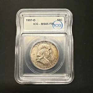 1957 D Vi ICG MS65 FBL tN n[t_[ 50c F!
