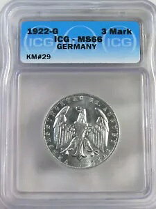 BU GEM 1922-G 3 �}�[�N ���C�}�[�� �h�C�c ICG MS66 KM#29 �z���C�g! #25
