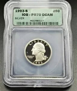 1993 S ���V���g�� �v���[�t �N�H�[�^�[ �V���o�[ �R�C�� ICG PR70 DCAM �R���{ �V�b�s���O �f�B�X�R