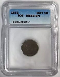 1863 1C Union For Ever Franz Sigel �z�[�X�o�b�N R-1 Fuld#180/341a ICG MS63 BN #