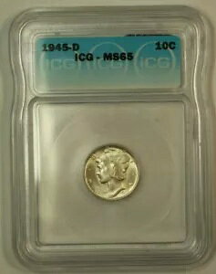1945-D �V���o�[ �}�[�L�����[ �_�C�� 10c ICG MS65 U