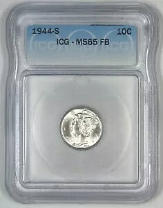 1944-S }[L[ Vo[ _C 10c RC ICG MS 65 FB (54) B