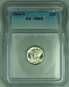 1943-D }[L[ Vo[ _C 10c RC ICG MS 65 (tohɌ) (53) A