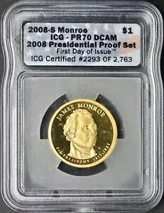 2008-S James Monroe $1 - ICG PR70 DCAM ���s���� - ?COINGIANTS?