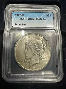 1926 S Peace Silver Dollar ICG AU58 �ڍ׏�����