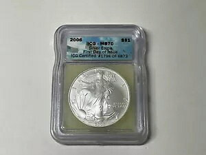2006 Silver Eagle ICG MS 70 ���s�����t���O ���x�� #1798/6873