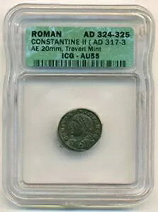 ���[�}�鍑�R���X�^���e�B�k�X 2 �� AD 317-340 AE 20mm �g���[�A������ RV �L�����v�Q�[�g AU55 ICG