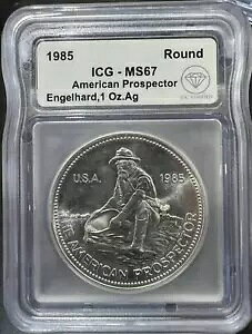 1985 IDC ���؍ς� 1 �I���X Engelhard Prospector Round ICG MS67 - �t�@�C�� �t�H���g �o���G�e�B