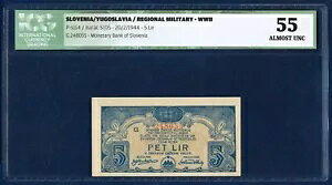 ���[�S�X���r�A �X���x�j�A �p���`�U�� ��񎟐��E��� 5 LIR �s�b�N S114 1944 ICG 55 �ق� UNC