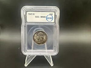 1947-S 25C ワシントン クォーター - ICG MS66 - 魅力的なトナー!