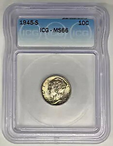 1945-S �}�[�L�����[ �_�C�� 10c �R�C�� ���C�g�g�[�� ICG MS 66 (6) E
