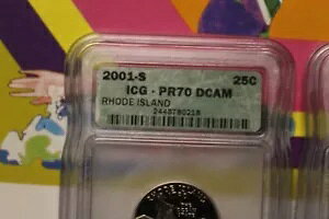 FIVE 2001-S ICG PR 70 ���V���g�� �N�H�[�^�[ 25C DCAM GEM NY-NC-RI-VERMONT-KENTUCKY
