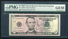 FR。 1994-L 2009 $5 フランス連邦準備制度紙幣「2012 コインと通貨セット」 PMG GEM