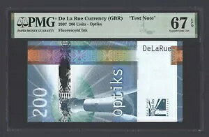 De La Rue (GBR)�A200 ���j�b�g�A2007�AOptiks�A�u�e�X�g�m�[�g�vUNC �O���[�h 67