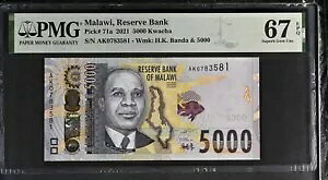 }EC 5000 N` 2021 P 71 a Superb Gem UNC PMG 67 EPQ