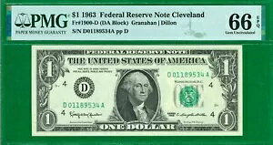 $1 1963 1 D/A �u���b�N (CLEVELAND P-1 �t��)�B�W�F�������ʔ�~���[�� EPQ 66